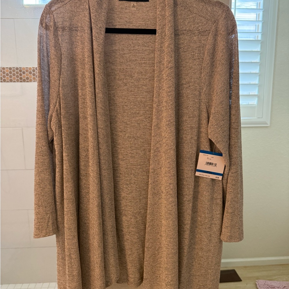 Kasper Women's Tan Open Front Cardigan